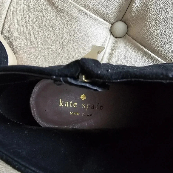 ❤HOST PICK❤️ Kate Spade Suede Niko Booties Glitter Heels Black Ankle  siz… - Picture 3 of 6